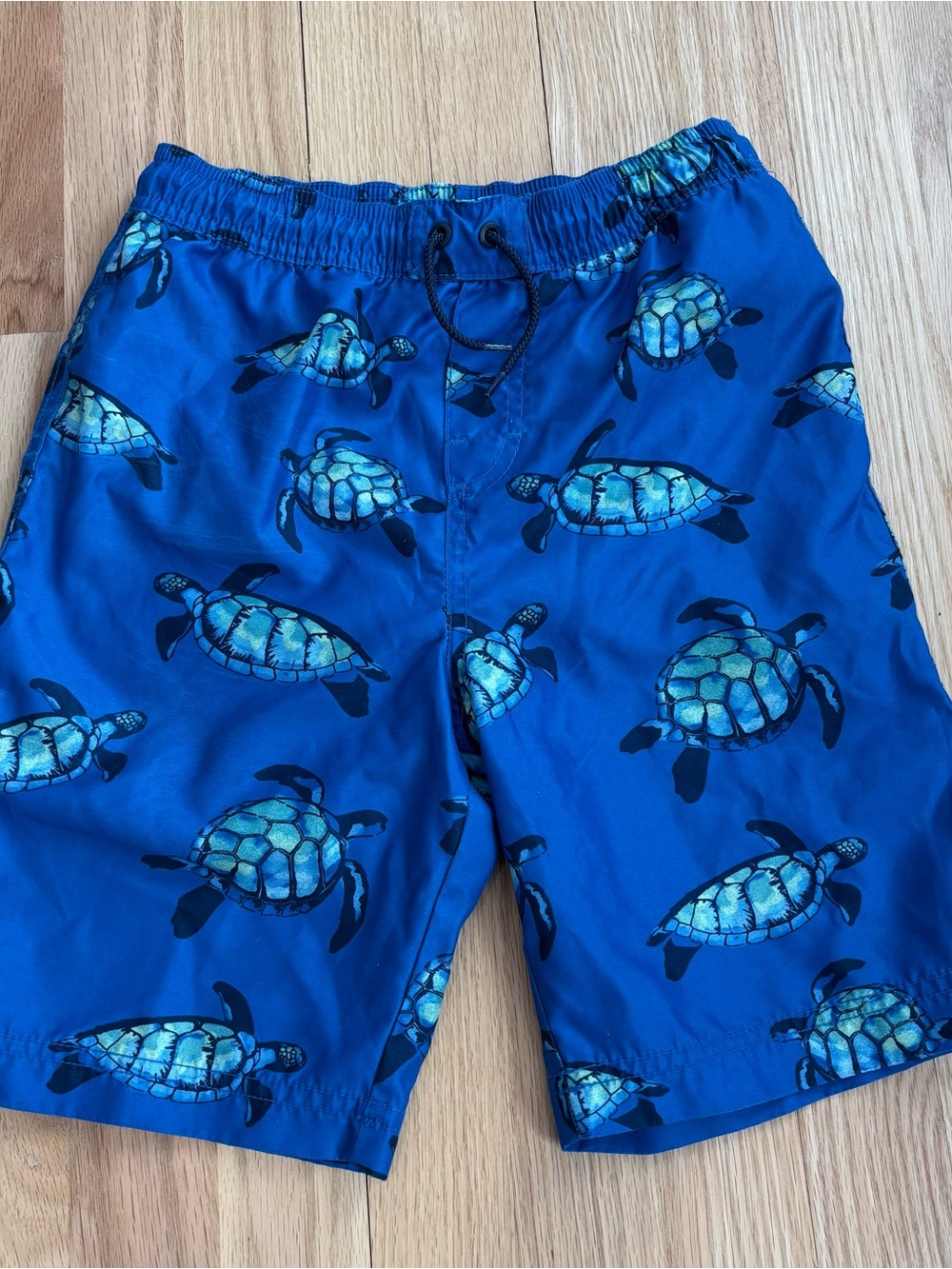 Tea Collection Blue Turtle Swim Shorts, Sz 8